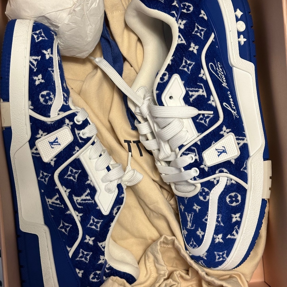 Louis Vuitton Trainer Blue Monogram Textile